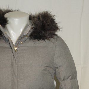 Back Number Power Up in Japan Gray America Duck Down Fur Hood Puffer Jacket M